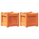 DONICE OGRODOWE 2 SZT. WOSKOWY BRĄZ LITE DREWNO SOSNOWE