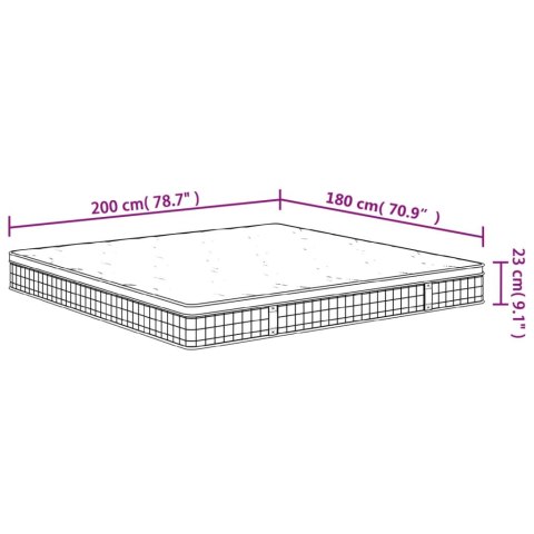 MATERAC BONELLOWY TWARDOŚĆ ŚREDNIA 180X200CM