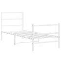 METALOWA RAMA ŁÓŻKA Z WEZGŁOWIEM I ZANÓŻKIEM, BIAŁA 80X200CM