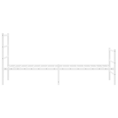 METALOWA RAMA ŁÓŻKA Z WEZGŁOWIEM I ZANÓŻKIEM, BIAŁA 80X200CM