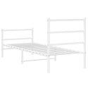 METALOWA RAMA ŁÓŻKA Z WEZGŁOWIEM I ZANÓŻKIEM, BIAŁA 80X200CM
