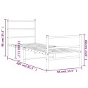 METALOWA RAMA ŁÓŻKA Z WEZGŁOWIEM I ZANÓŻKIEM, BIAŁA 80X200CM