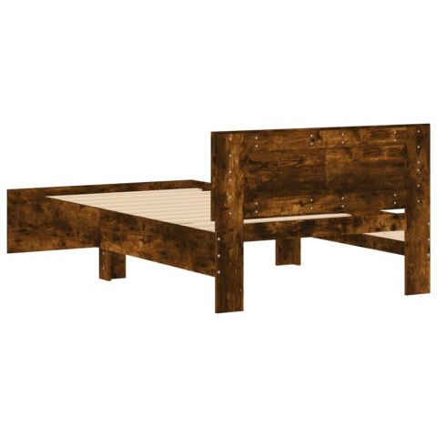 RAMA ŁÓŻKA Z WEZGŁOWIEM PRZYDYMIONY DĄB 100X200CM