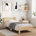 RAMA ŁÓŻKA Z WEZGŁOWIEM I LED DĄB SONOMA 90X190CM