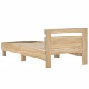 RAMA ŁÓŻKA Z WEZGŁOWIEM I LED DĄB SONOMA 90X190CM