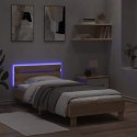 RAMA ŁÓŻKA Z WEZGŁOWIEM I LED DĄB SONOMA 90X200CM