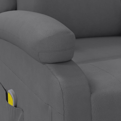 FOTEL MASUJĄCY ANTRACYTOWY TAPICEROWANY SZTUCZNĄ SKÓRĄ