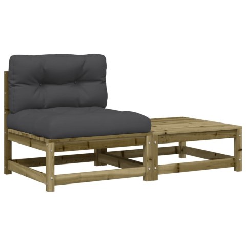 OGRODOWA SOFA BEZ PODŁOKIETNIKÓW Z PODUSZKAMI I PODNÓŻKIEM