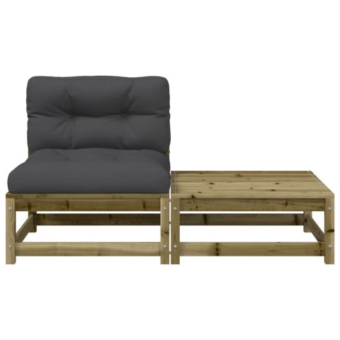 OGRODOWA SOFA BEZ PODŁOKIETNIKÓW Z PODUSZKAMI I PODNÓŻKIEM
