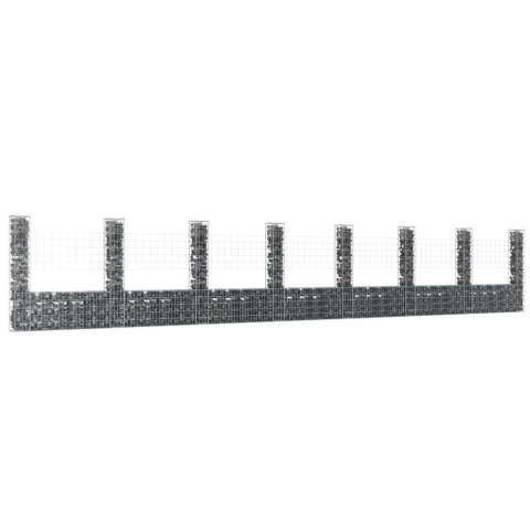 OGRODZENIE GABIONOWE Z 8 SŁUPKAMI ŻELAZO 860X20X150CM