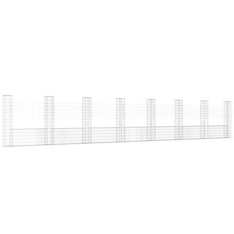 OGRODZENIE GABIONOWE Z 8 SŁUPKAMI ŻELAZO 860X20X150CM