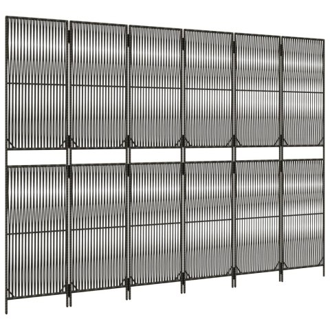 PARAWAN POKOJOWY PRZEGRODA ŚCIANKA DEKORACYJNA 6PANELOWY SZARY POLIRATTAN