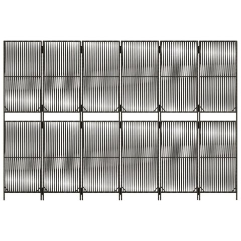 PARAWAN POKOJOWY PRZEGRODA ŚCIANKA DEKORACYJNA 6PANELOWY SZARY POLIRATTAN