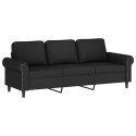SOFA 3-OSOBOWA CZARNY 180CM TAPICEROWANA AKSAMITEM