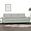 SOFA 3-OSOBOWA JASNOSZARA 180CM TAPICEROWANA AKSAMITEM