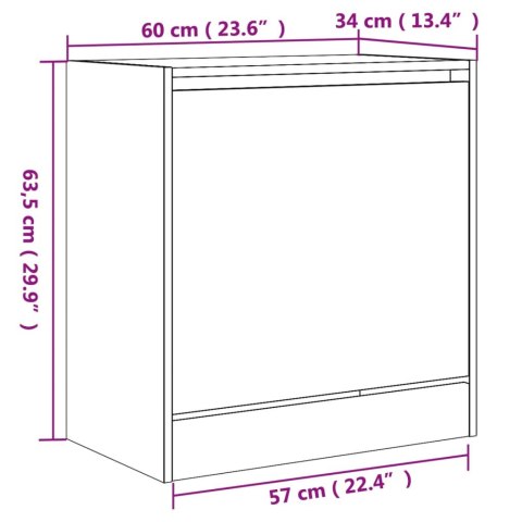 SZAFKA NA BUTY CZARNA 60X34X63,5CM