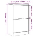SZAFKA NA BUTY DĄB SONOMA 60X34X96,5CM