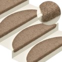 SAMOPRZYLEPNE NAKŁADKI NA SCHODY 10 SZT. KREMOWE 56X17X3CM