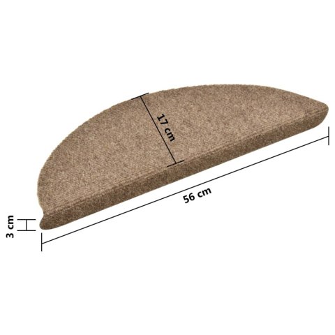 SAMOPRZYLEPNE NAKŁADKI NA SCHODY 10 SZT. KREMOWE 56X17X3CM