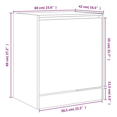 SZAFKA NA BUTY BIAŁA 60X42X69CM
