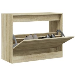 SZAFKA NA BUTY, DĄB SONOMA 80X34X63 CM, MATERIAŁ DREWNOPOCHODNY