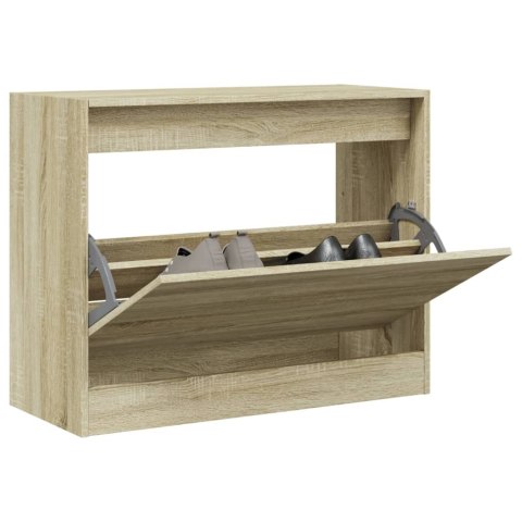 SZAFKA NA BUTY, DĄB SONOMA 80X34X63 CM, MATERIAŁ DREWNOPOCHODNY