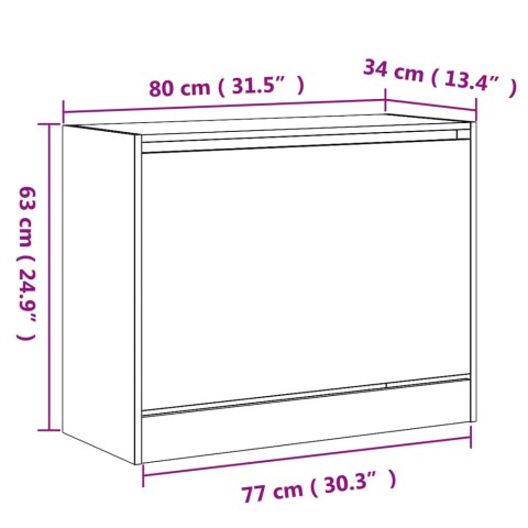 SZAFKA NA BUTY BIAŁA 80X34X63CM
