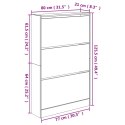 SZAFKA NA BUTY SZAROŚĆ BETONU 80X21X125,5CM