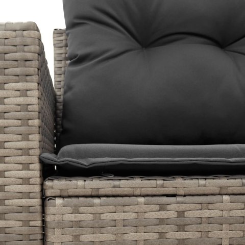 SOFA OGRODOWA Z PODUSZKAMI 2-OSOBOWA SZARA POLIRATTAN