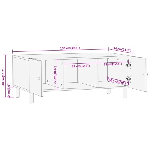 STOLIK KAWOWY 100X54X40CM LITE DREWNO AKACJOWE