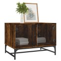 STOLIK KAWOWY SZKLANE DRZWICZKI PRZYDYMIONY DĄB 68,5X50X50CM
