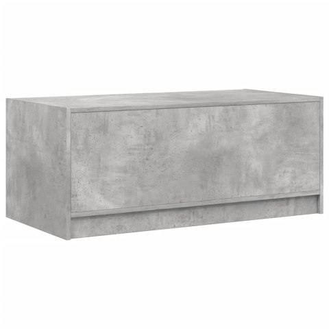STOLIK KAWOWY SZKLANE DRZWICZKI SZAROŚĆ BETONU 102X50X42CM