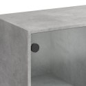 STOLIK KAWOWY SZKLANE DRZWICZKI SZAROŚĆ BETONU 102X50X42CM