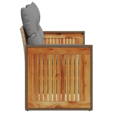 SOFA OGRODOWA Z PODUSZKAMI 2-OSOBOWA BEŻ POLIRATTAN