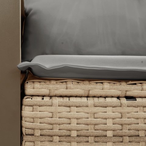 SOFA OGRODOWA Z PODUSZKAMI 2-OSOBOWA BEŻ POLIRATTAN