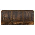 STOLIK KAWOWY SZKLANE DRZWICZKI PRZYDYMIONY DĄB 102X50X42CM