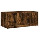 STOLIK KAWOWY SZKLANE DRZWICZKI PRZYDYMIONY DĄB 102X50X42CM