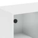STOLIK KAWOWY ZE SZKLANYMI DRZWICZKAMI BIAŁY 102X50X42CM