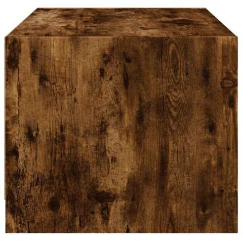 STOLIK KAWOWY SZKLANE DRZWICZKI PRZYDYMIONY DĄB 68X50X42CM