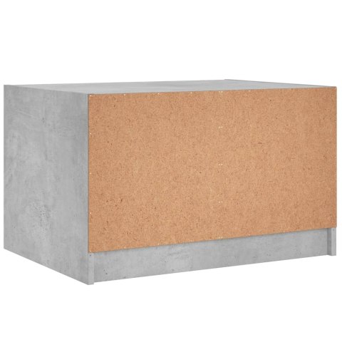 STOLIK KAWOWY SZKLANE DRZWICZKI SZAROŚĆ BETONU 68X50X42CM