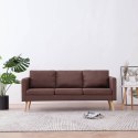 3-OSOBOWA SOFA TAPICEROWANA TKANINĄ BRĄZOWA