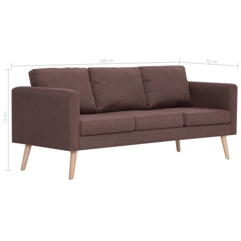 3-OSOBOWA SOFA TAPICEROWANA TKANINĄ BRĄZOWA
