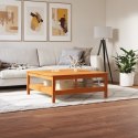 STOLIK KAWOWY WOSKOWY BRĄZ 100X100X40CM LITE DREWNO SOSNOWE