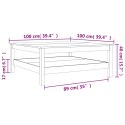 STOLIK KAWOWY WOSKOWY BRĄZ 100X100X40CM LITE DREWNO SOSNOWE