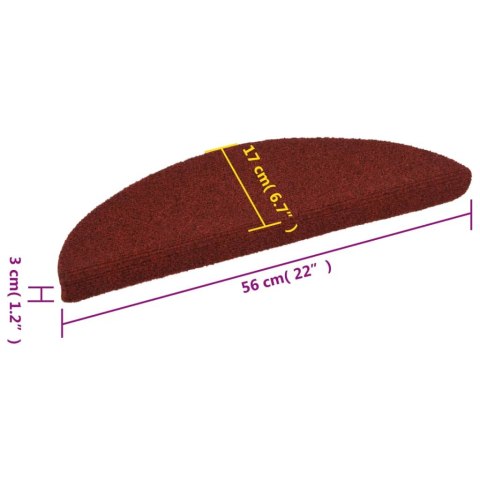 SAMOPRZYLEPNE NAKŁADKI NA SCHODY 10 SZT. CZERWONE 56X17X3CM