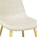 KRZESŁA STOŁOWE 2 SZT. KREMOWE OBITE AKSAMITEM