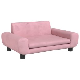 SOFA DLA DZIECI RÓŻOWA 70X45X33CM AKSAMIT