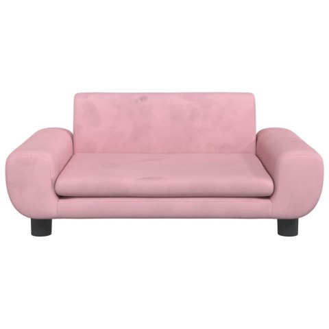 SOFA DLA DZIECI RÓŻOWA 70X45X33CM AKSAMIT
