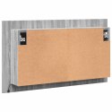SZAFKA ŁAZIENKOWA Z LUSTREM I LED SZARY DĄB 80X12X45CM AKRYL