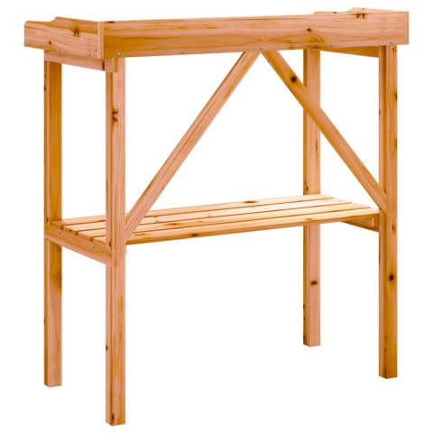 STOLIK OGRODNICZY Z PÓŁKĄ BRĄZOWY 78X38X82,5CM JODŁOWY